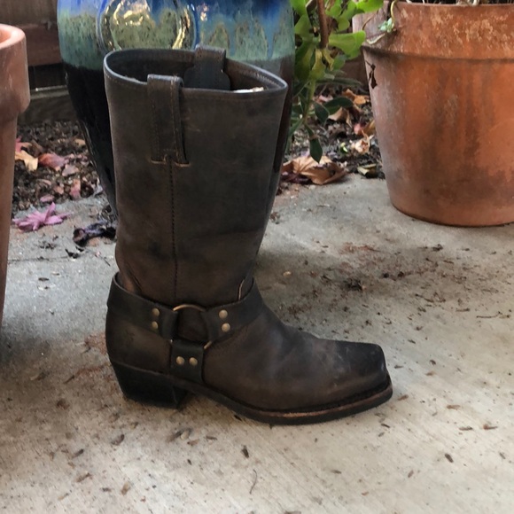 Frye Shoes Frye Harness Boots 2r Size 8 Smoke Poshmark